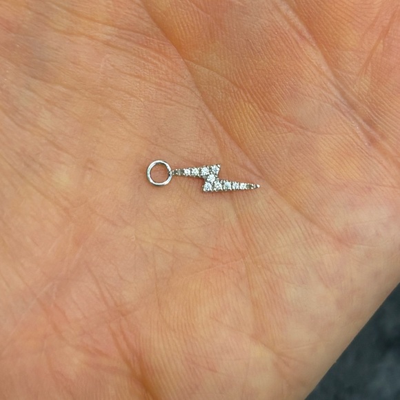 Maria Tash white gold and diamond lightning bolt charm. - Picture 5 of 12